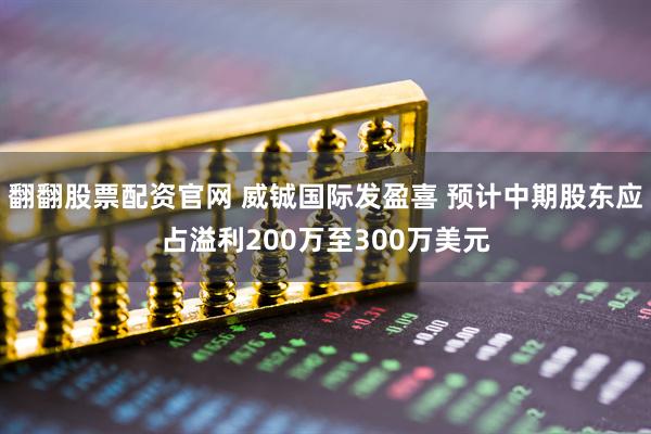 翻翻股票配资官网 威铖国际发盈喜 预计中期股东应占溢利200万至300万美元